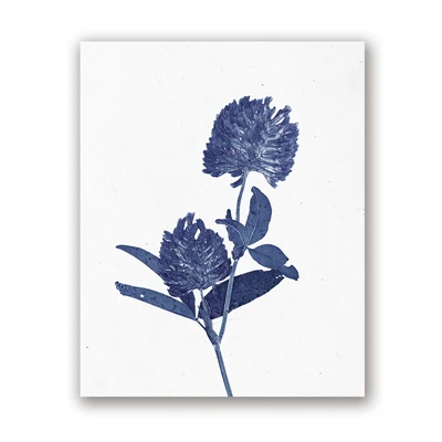 Niebieskie kwiaty – plakat botaniczny Brązowy