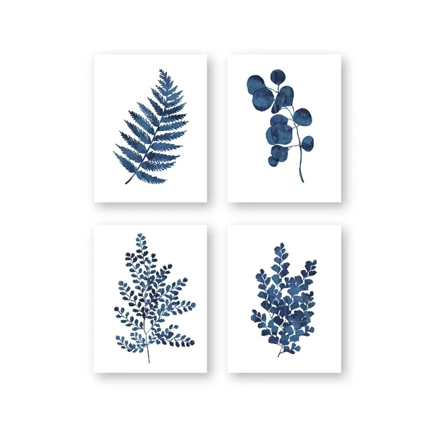 Niebieskie kwiaty – plakat botaniczny Fioletowy/фиолетовый