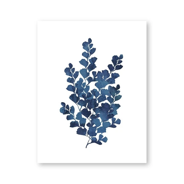 Niebieskie kwiaty – plakat botaniczny Granatowy