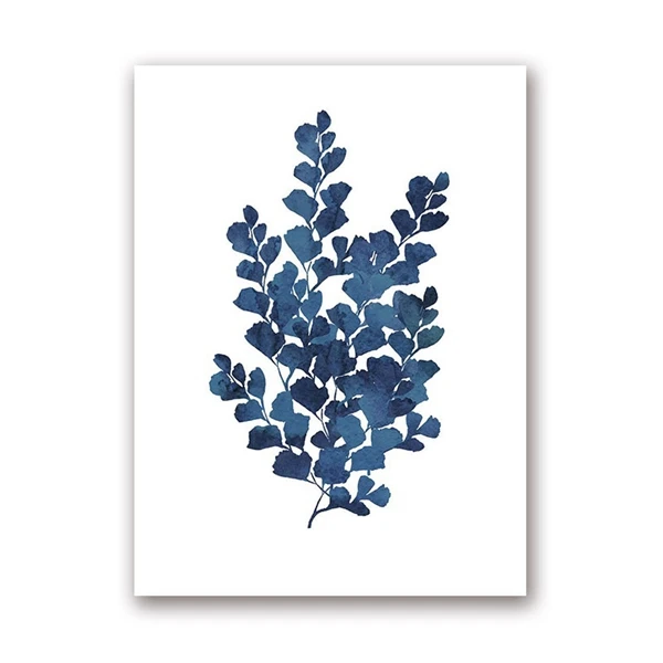 Niebieskie kwiaty – plakat botaniczny żółty