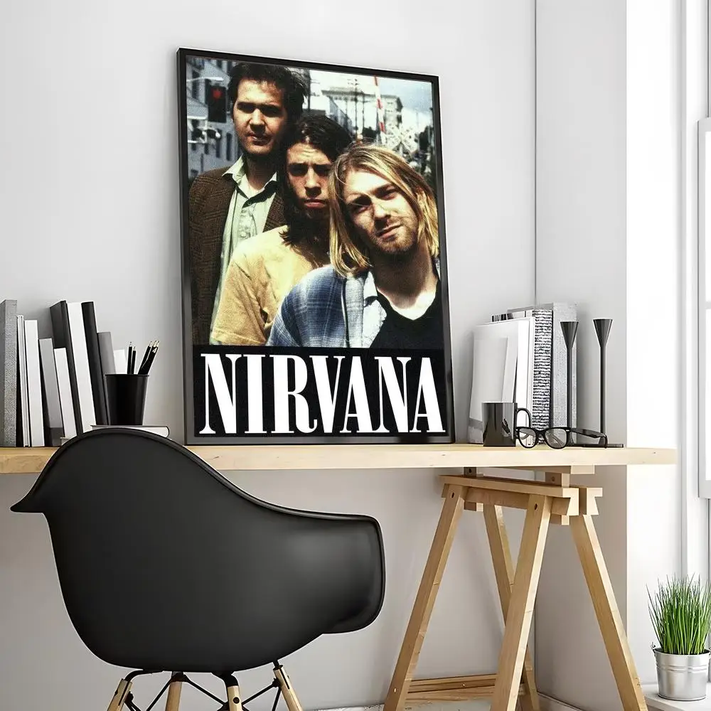 Nirvana - plakat zespołu rockowego Biały