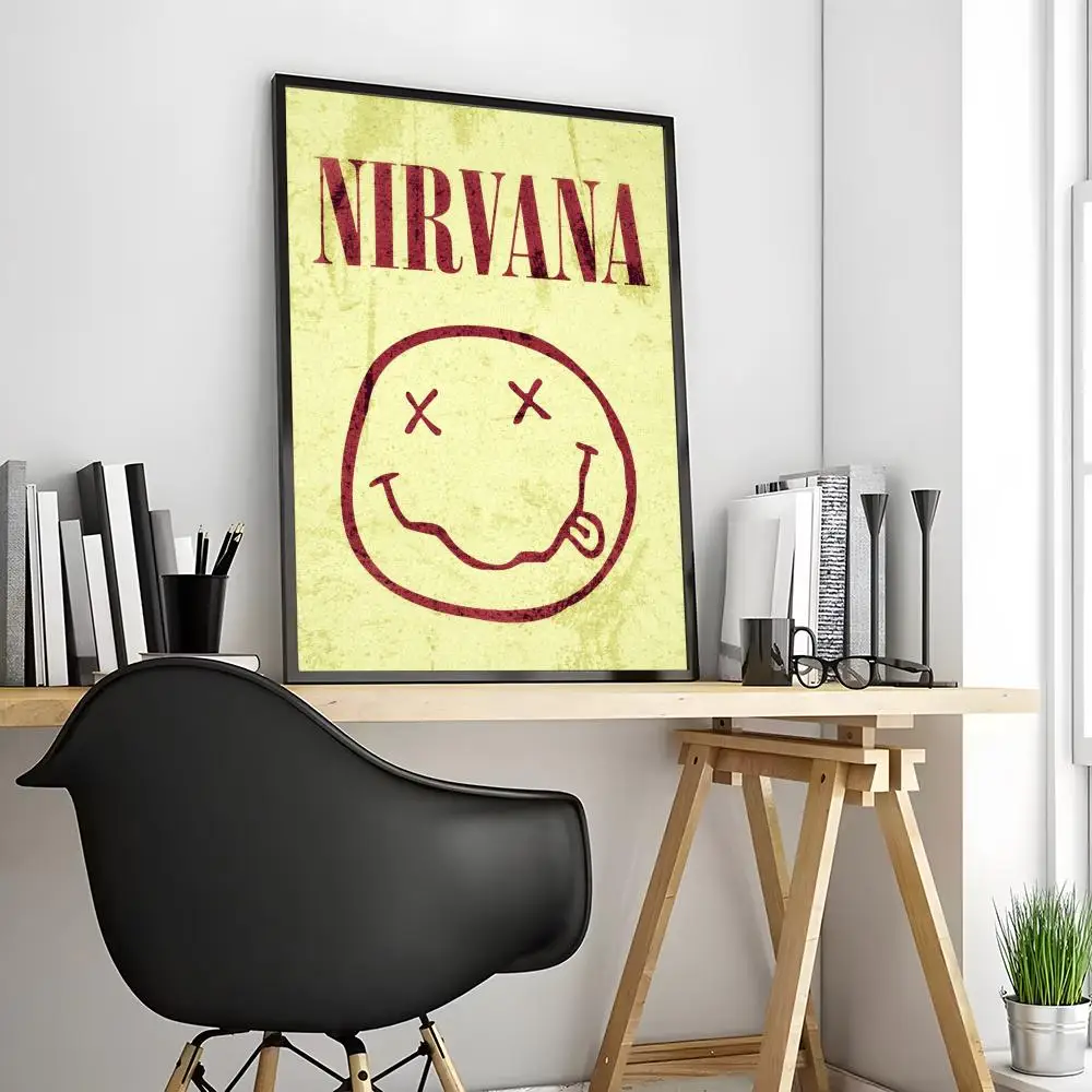 Nirvana - plakat zespołu rockowego Czarny