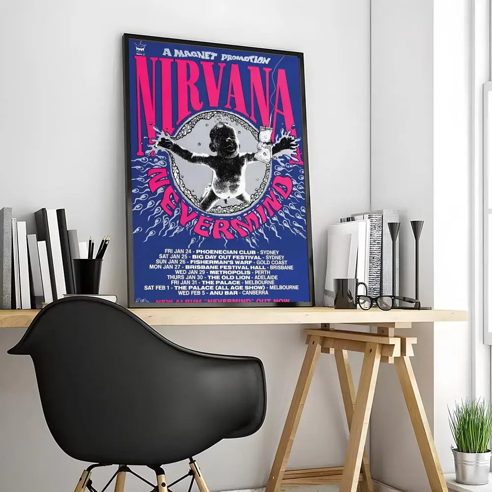 Nirvana - plakat zespołu rockowego Jasny