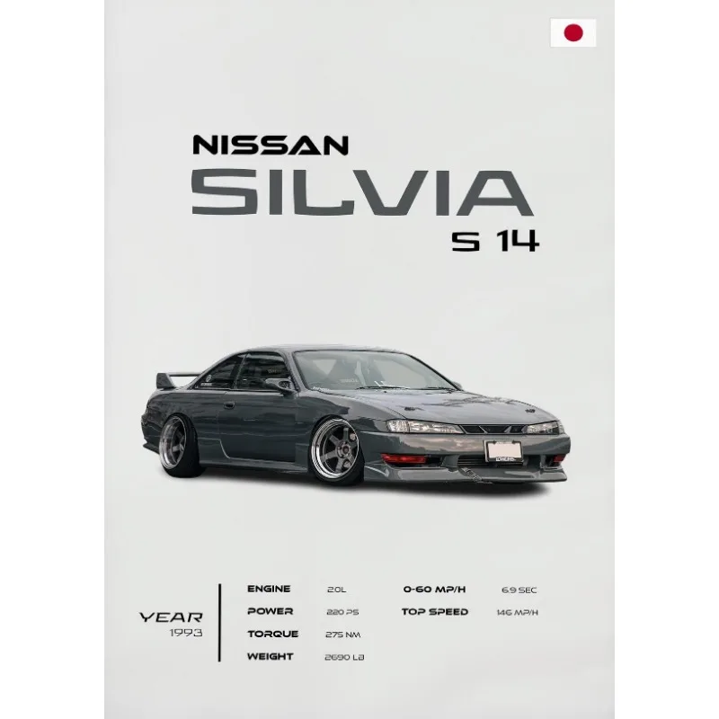 Plakat Nissan Skyline GTR JDM do garażu Wzór 2