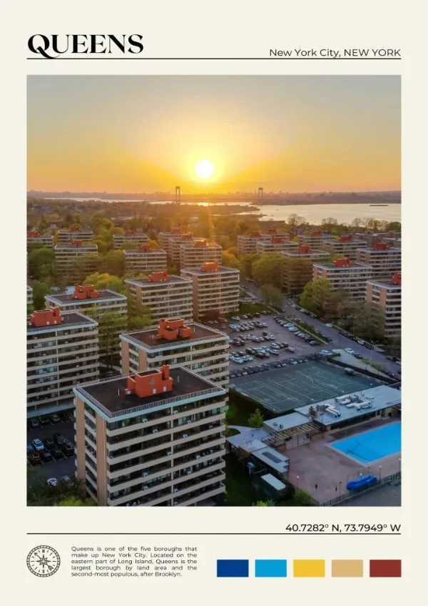 Plakat Nowy Jork - mapa i panorama miasta Wzór 2