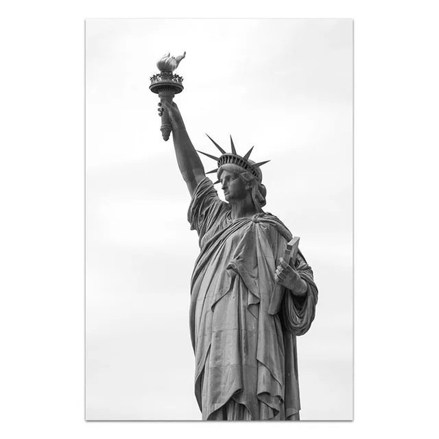 Plakat Nowy Jork - Statua Wolnosci czarno-biala Wzór 1