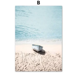 Plakat ocean - delfin i plaża Wzór 1