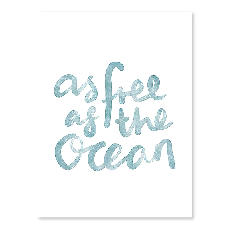 Ocean i palmy - plakat morski nordycki Brązowy