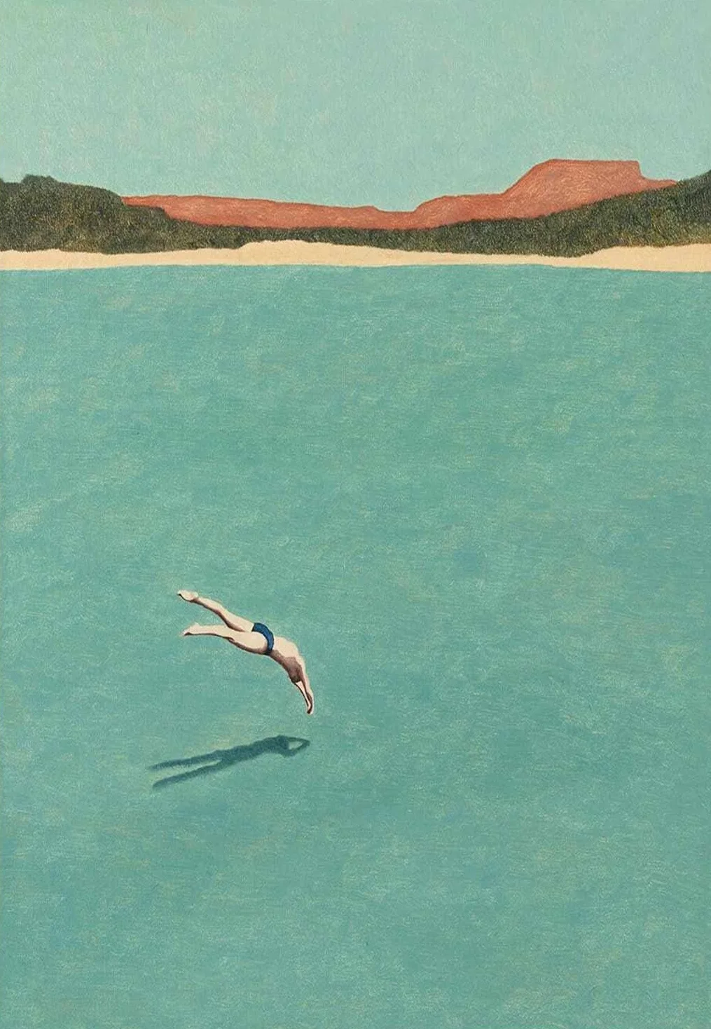 Zielony ocean - minimalistyczny plakat Wzór 4