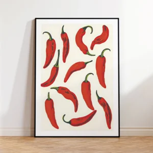 Plakat ognisty pieprz nowoczesny do kuchni żółty