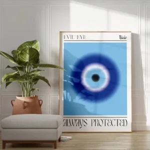 Niebieskie oko Fatimy - abstrakcyjny plakat Wzór 1