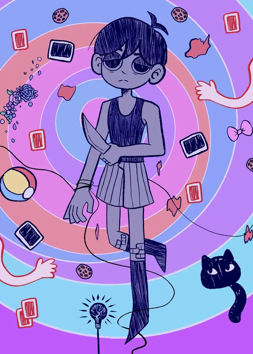 Plakat Omori gra anime horror Wzór 3