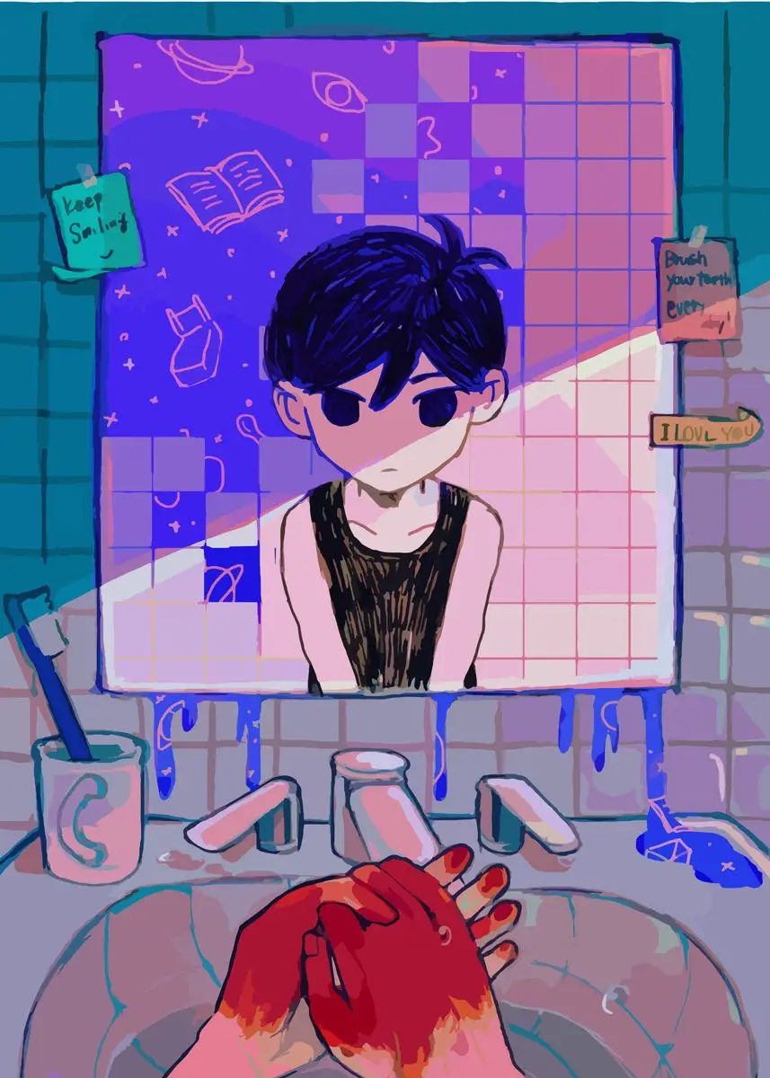 Plakat Omori gra anime horror Wzór 8