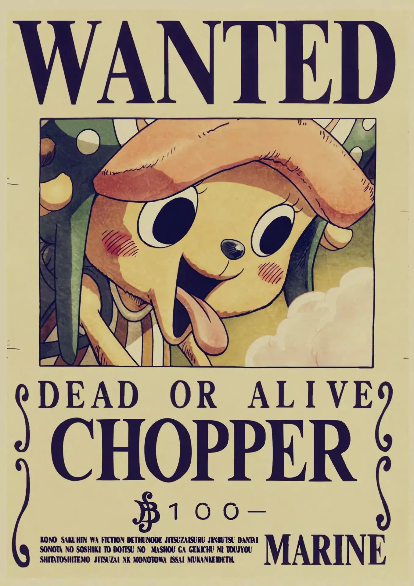 Plakat One Piece - listy gończe załogi Słomkowego Kapelusza Wzór 4