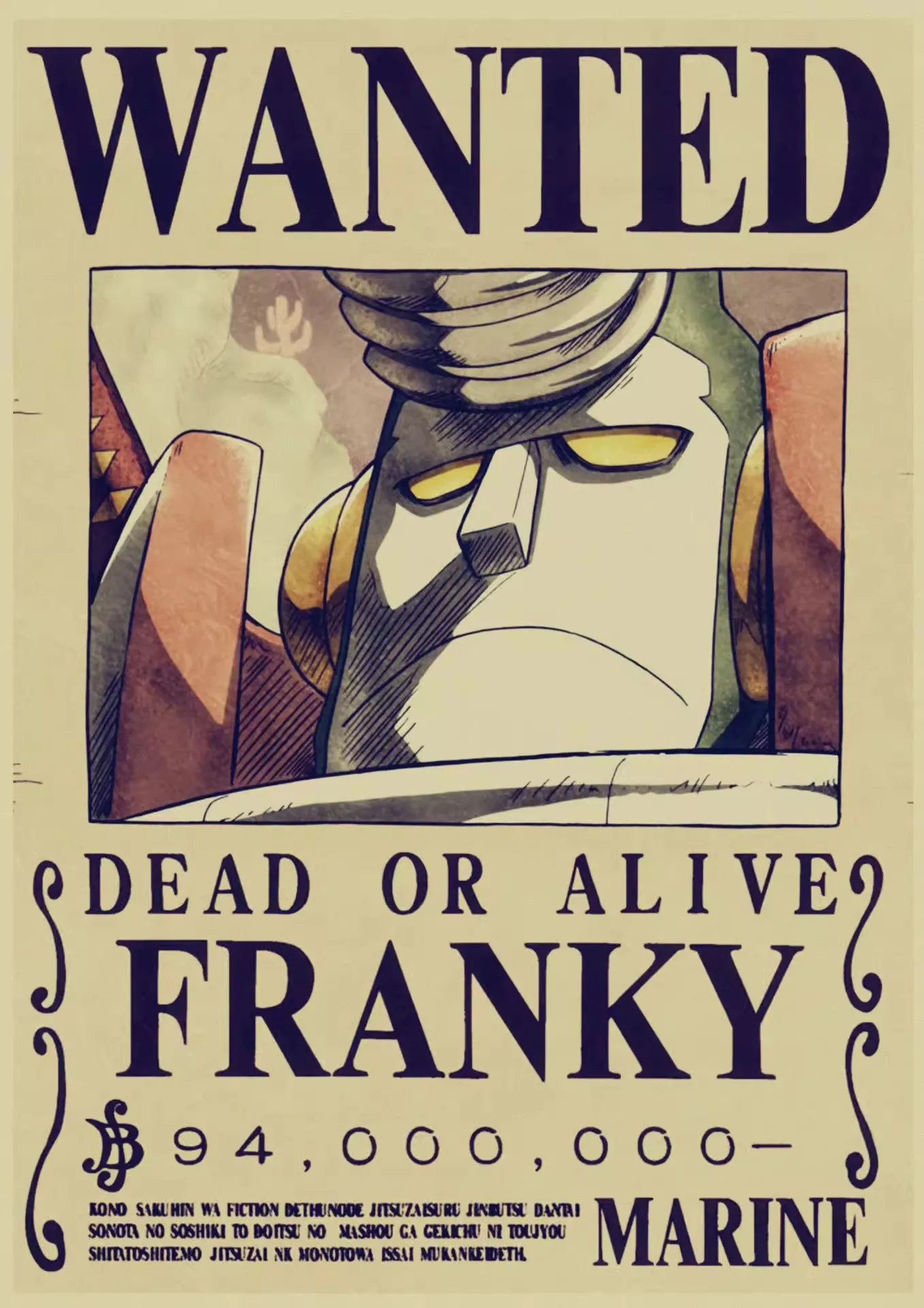 Plakat One Piece - listy gończe załogi Słomkowego Kapelusza Wzór 7
