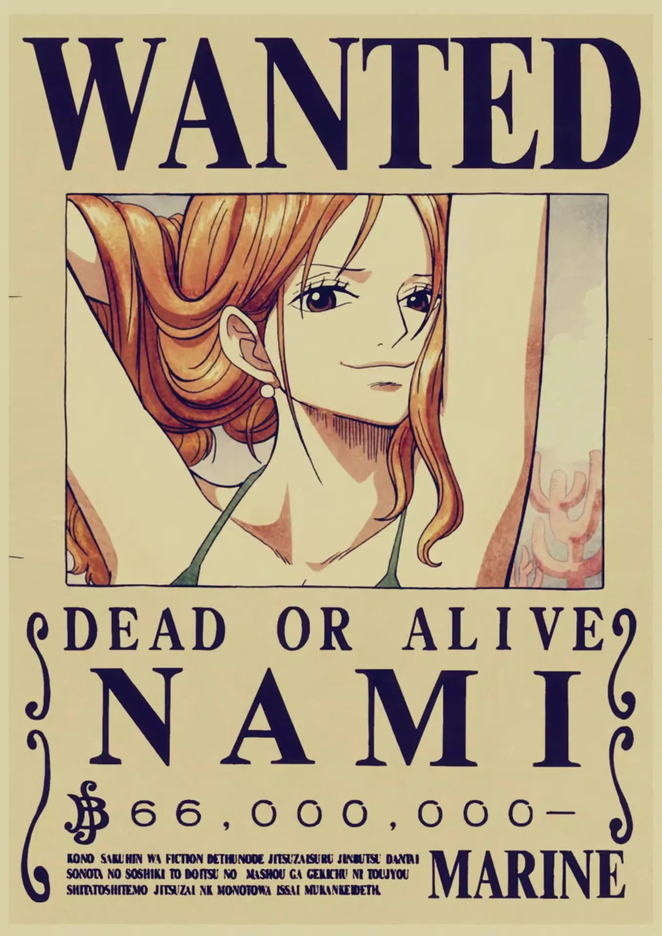 Plakat One Piece - listy gończe załogi Słomkowego Kapelusza Wzór 8