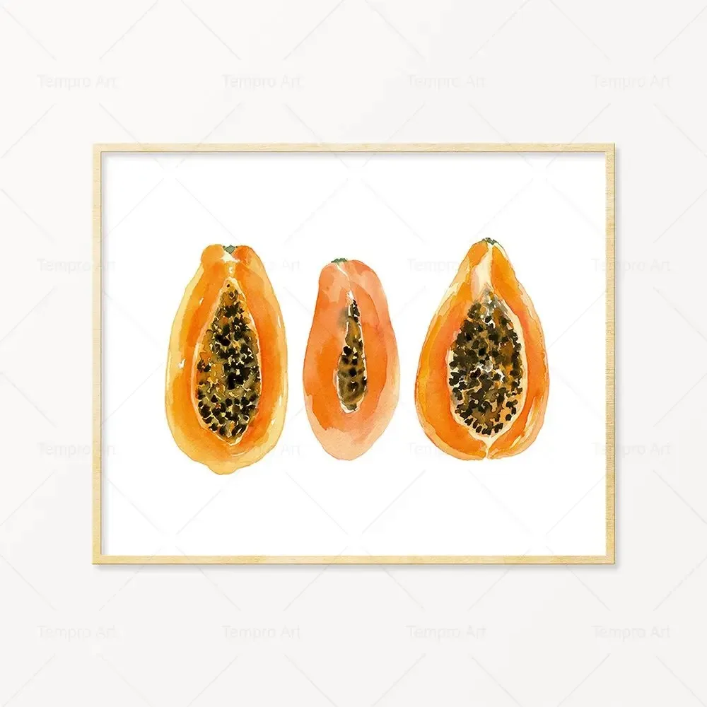 Plakat owoce akwarela do kuchni Burgundia
