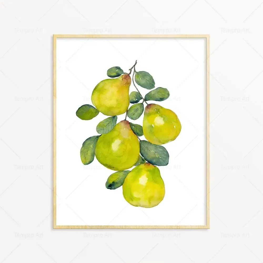 Plakat owoce akwarela do kuchni Granatowy