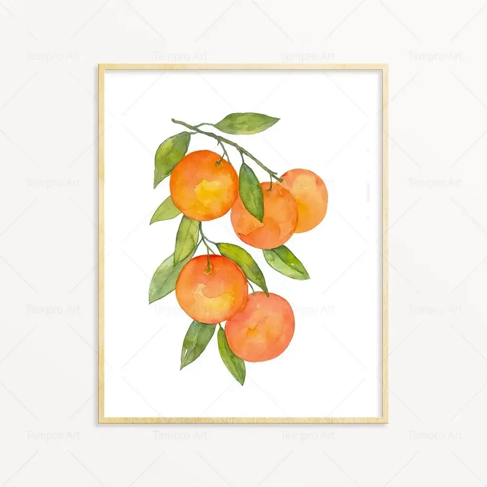 Plakat owoce akwarela do kuchni Niebieski