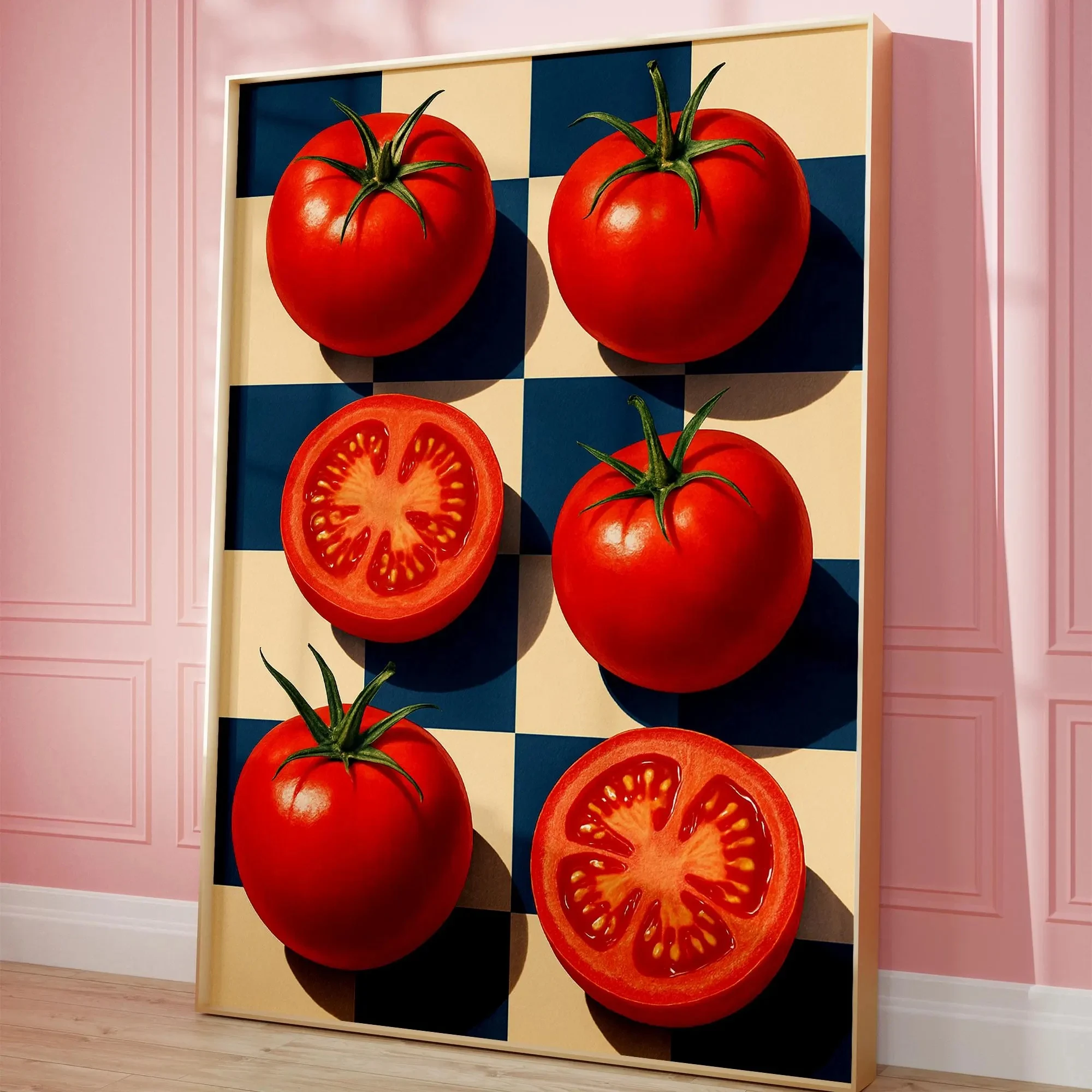 Plakat z owocami preppy - retro grafika do kuchni Burgundia
