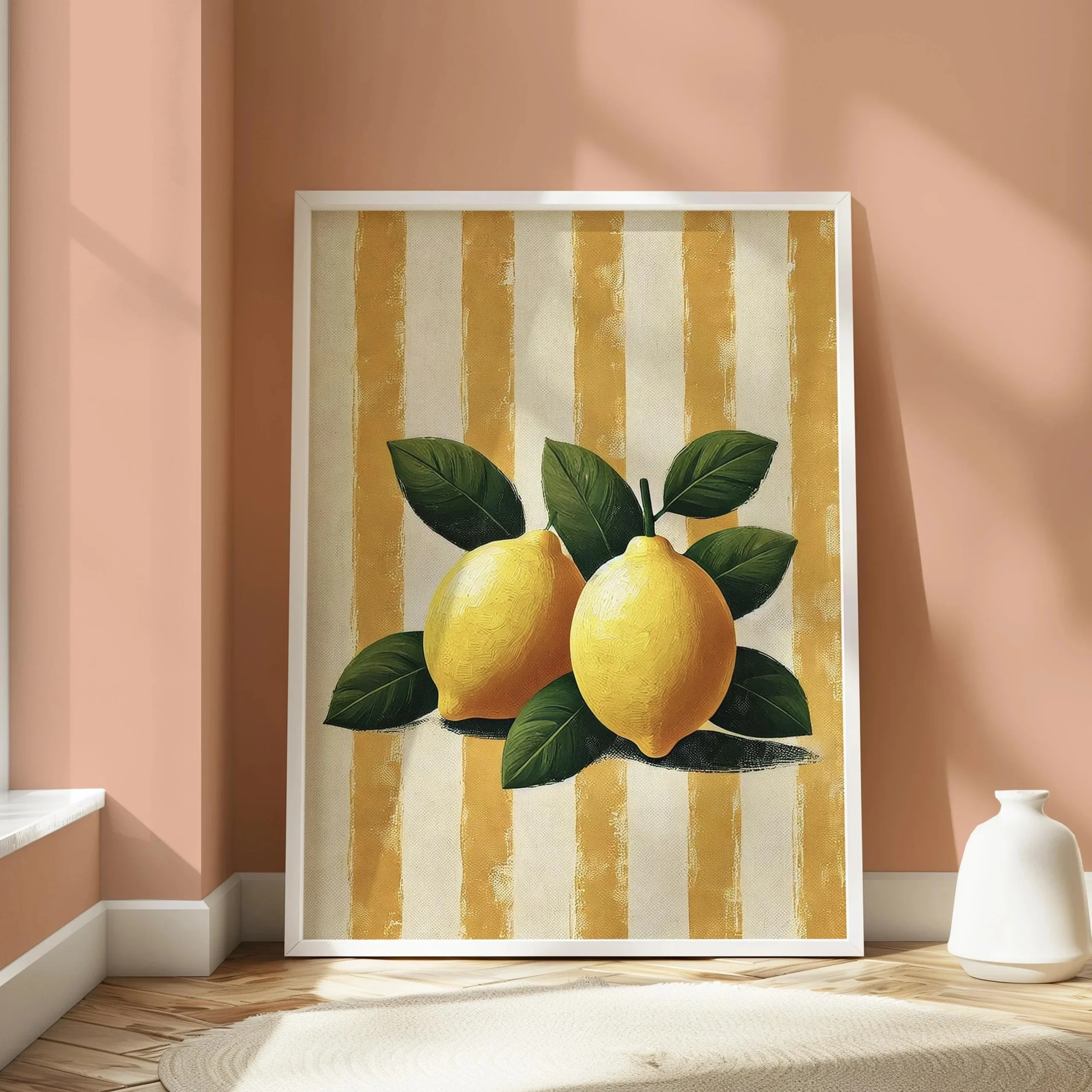 Plakat z owocami preppy - retro grafika do kuchni Niebieski