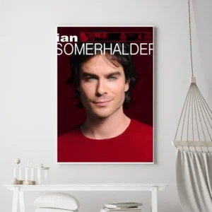 Plakat Pamiętniki wampirów - Ian Somerhalder Biały