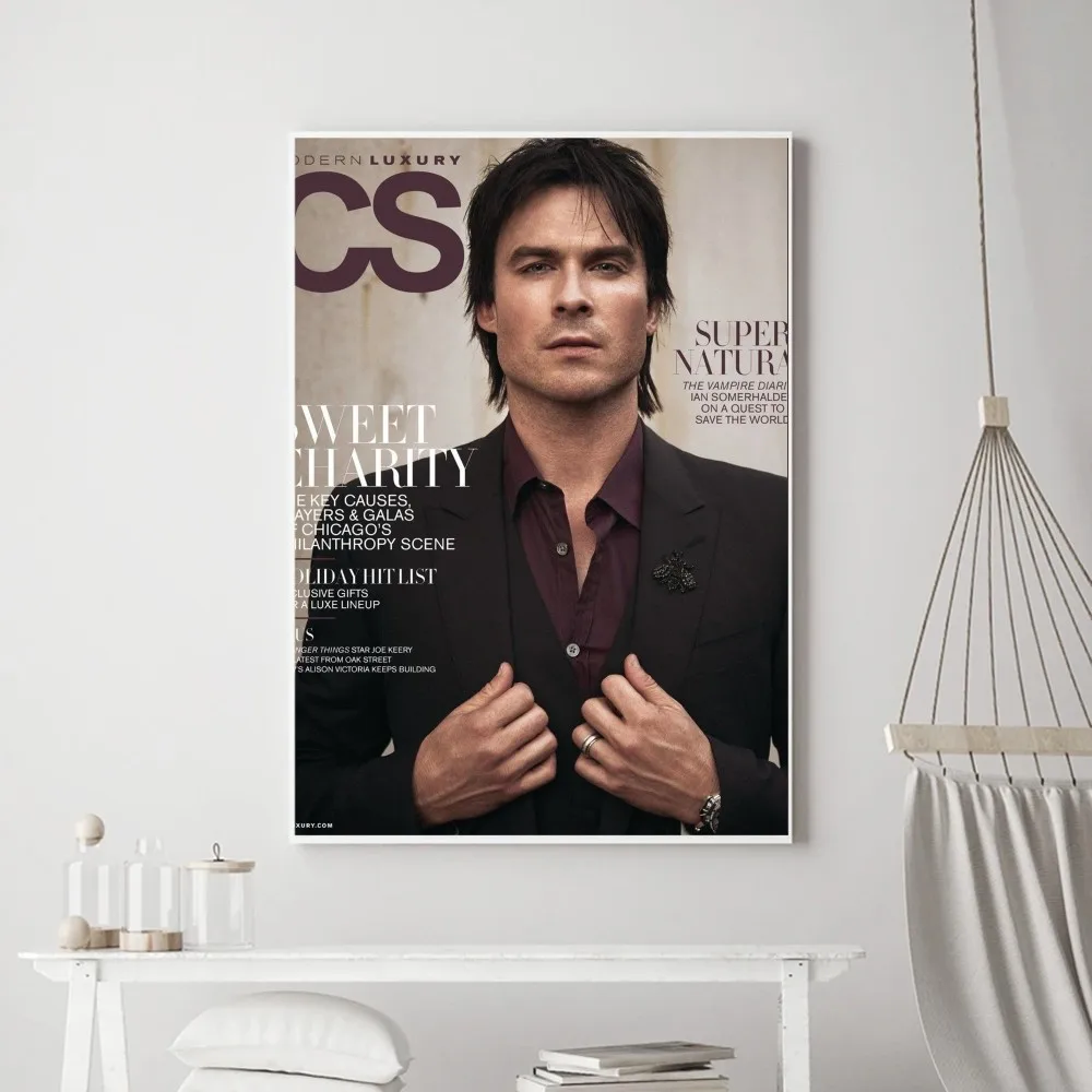 Plakat Pamiętniki wampirów - Ian Somerhalder Ciemny szary