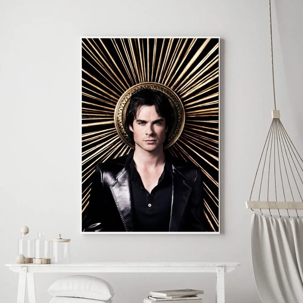 Plakat Pamiętniki wampirów - Ian Somerhalder Czerwony