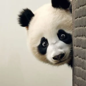 Panda z bańkami - plakat graffiti dla dzieci Burgundia