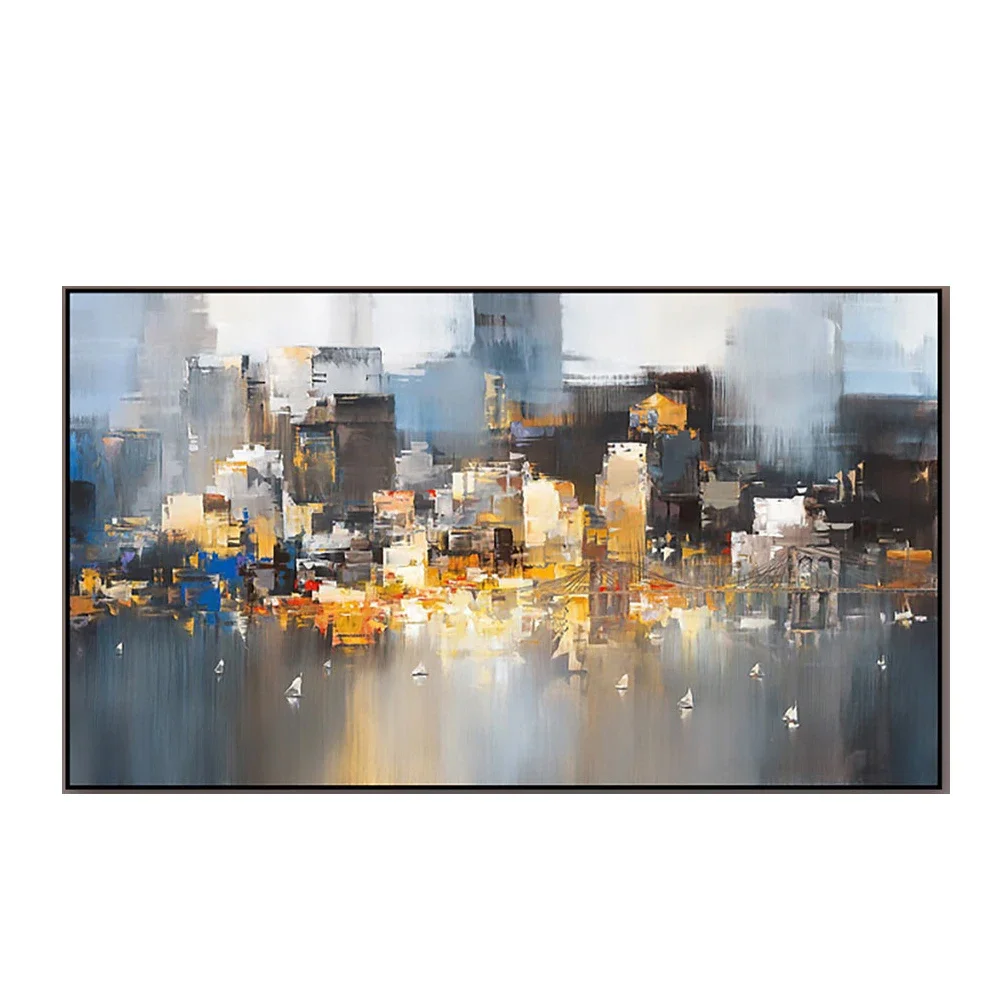Plakat panorama miasta - nowoczesna grafika retro Wzór 6