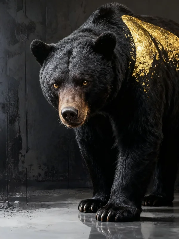 Plakat czarno-złota pantera safari Wzór 8