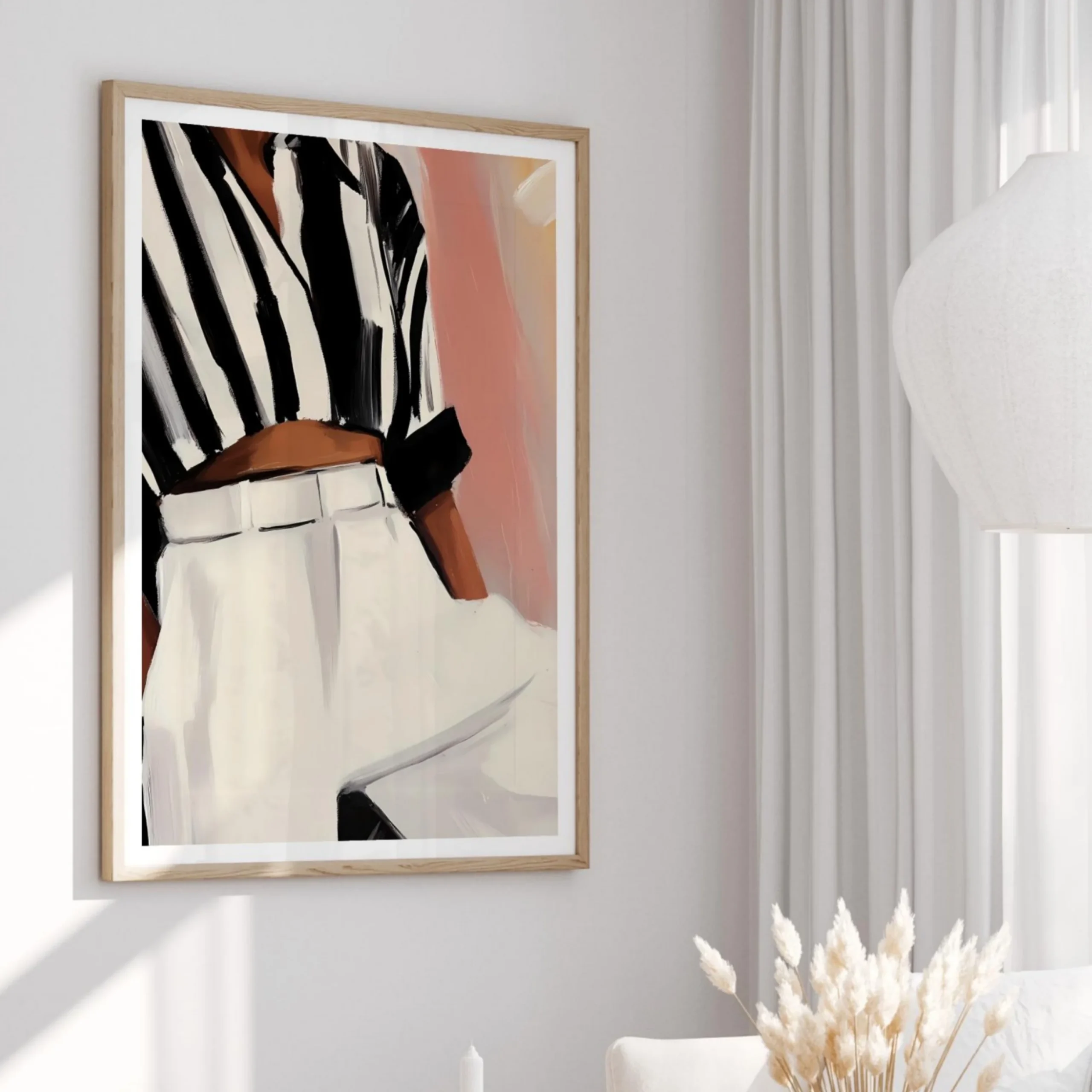 Plakat różowy panterka - maksymalistyczna grafika boho Zielony