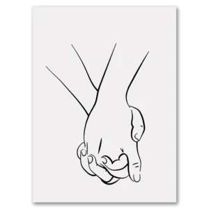 Plakat zakochana para minimalistyczna linia Wzór 1