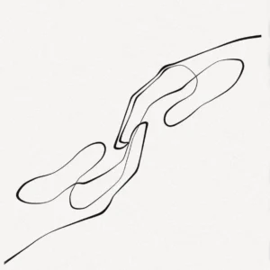 Para w Uścisku Line Art - Plakat Wzór 1