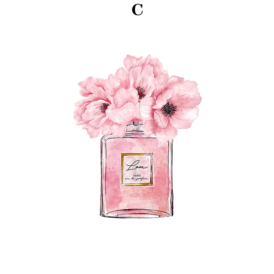 Plakat Paryż - wieża Eiffla i perfumy w stylu glamour Wzór 4