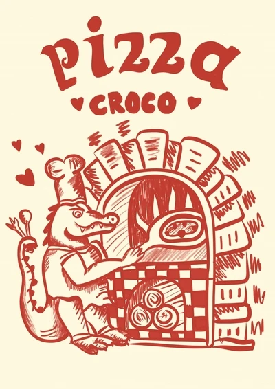 Pasta i espresso - retro plakat do kuchni Jasnożółty
