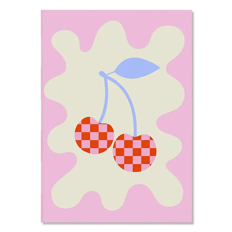 Pastelowy plakat Smiley i kwiaty - styl duński Wzór 3