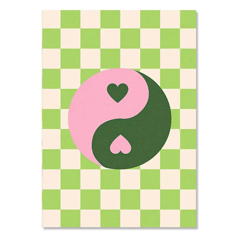 Pastelowy plakat Smiley i kwiaty - styl duński Wzór 5