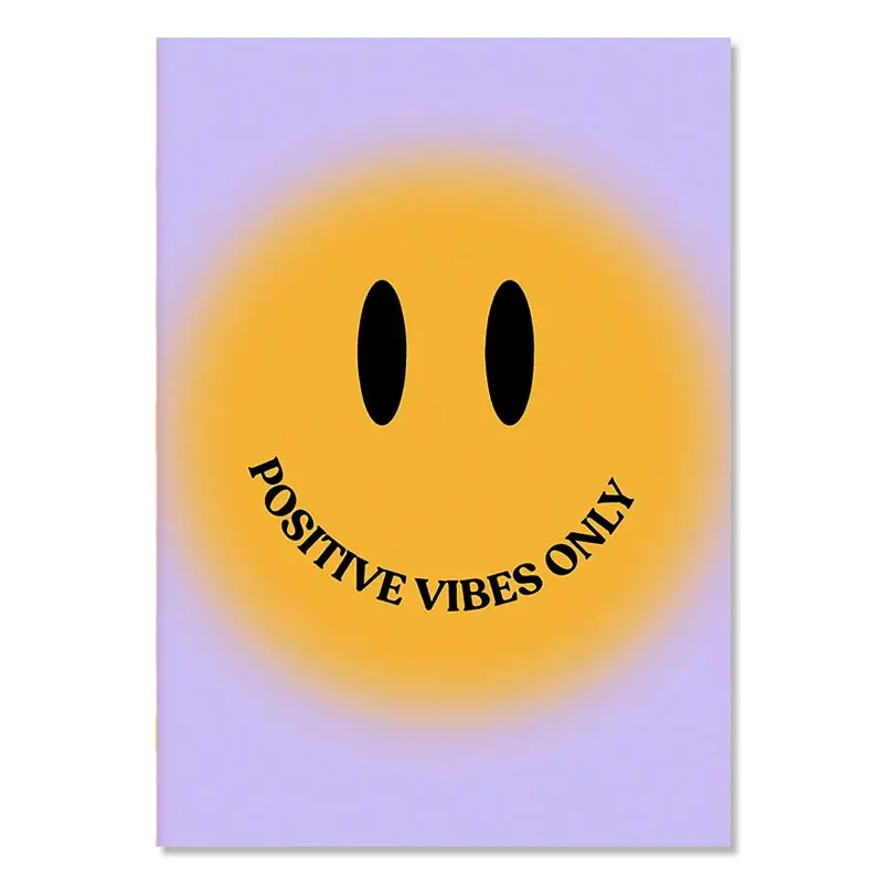 Pastelowy plakat Smiley i kwiaty - styl duński Wzór 6