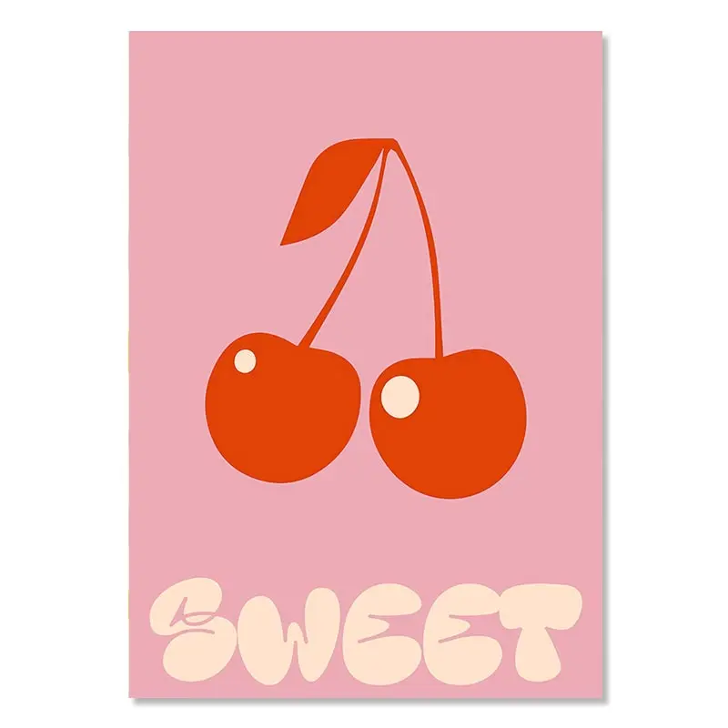 Pastelowy plakat Smiley i kwiaty - styl duński Wzór 7