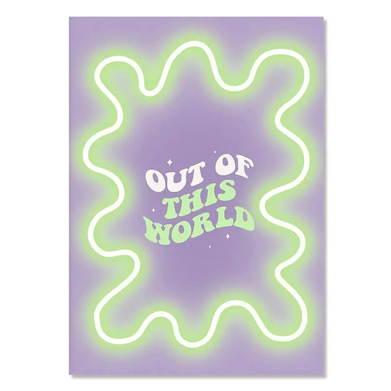 Pastelowy plakat Smiley i kwiaty - styl duński Wzór 8