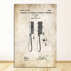 Plakat Patentowy do Łazienki - Vintage Czarny