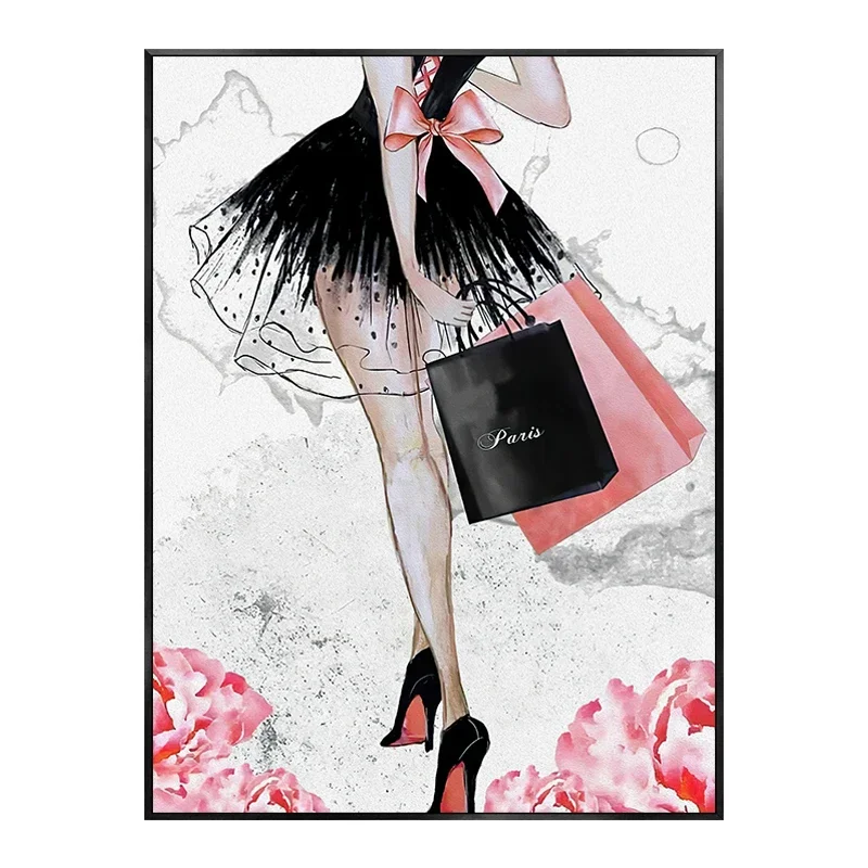 Plakat z perfumami w stylu glamour Granatowy