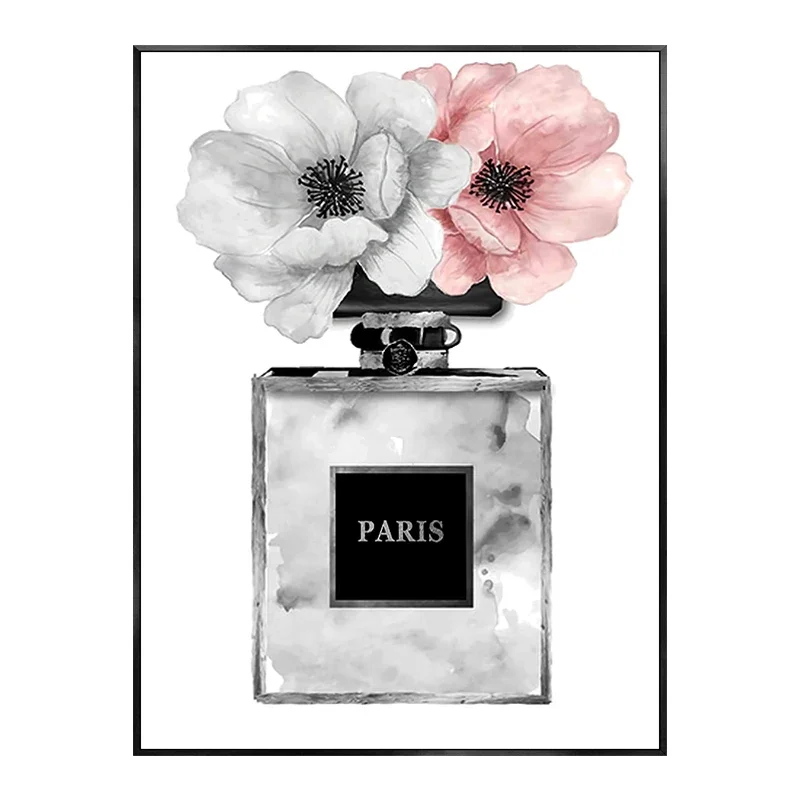 Plakat z perfumami w stylu glamour Niebieski
