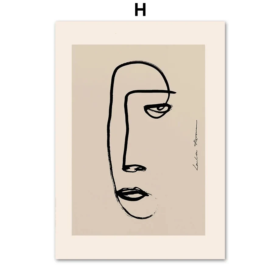 Plakat Picasso czarna abstrakcja w stylu nordyckim Niebieski