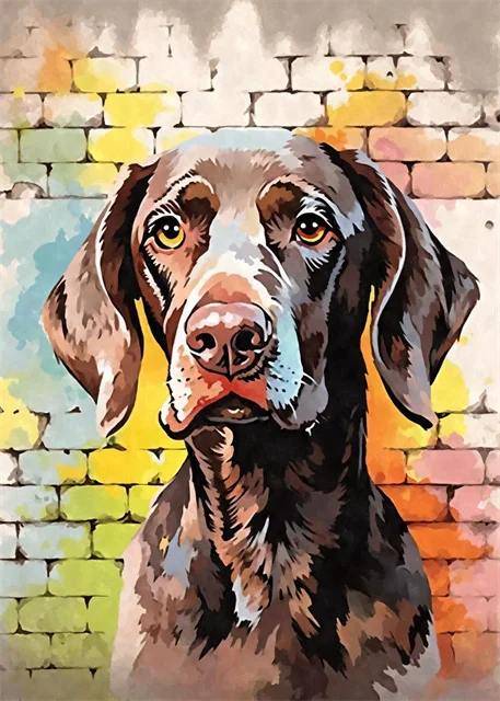 Kolorowy pies graffiti - plakat pop art Wielo