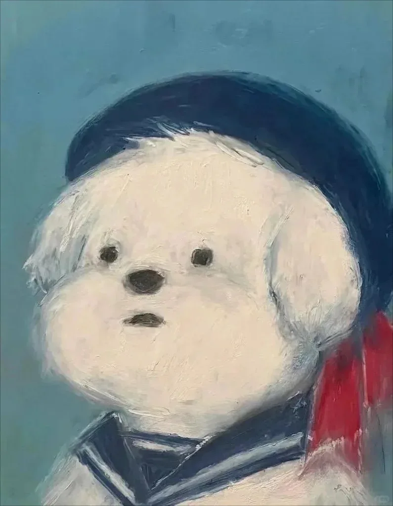 Wesoły piesek, plakat dla dziecka Zielony