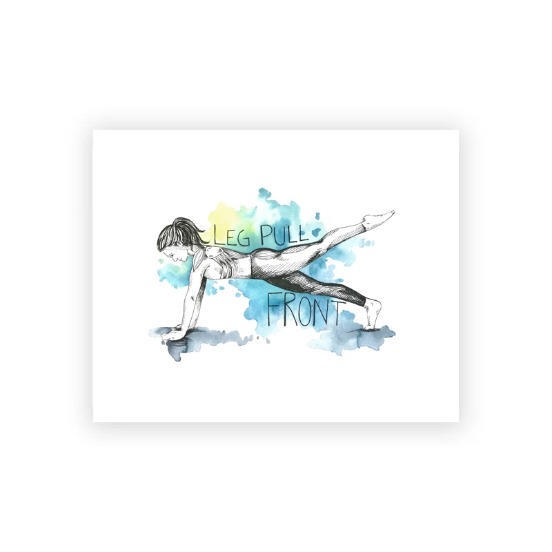 Pilates i joga - plakat z planem treningu Burgundia
