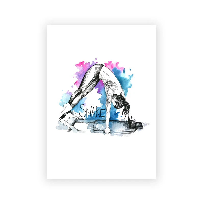 Pilates i joga - plakat z planem treningu Czerwony