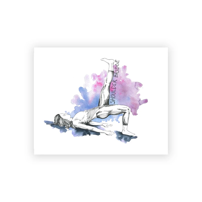 Pilates i joga - plakat z planem treningu Fioletowy